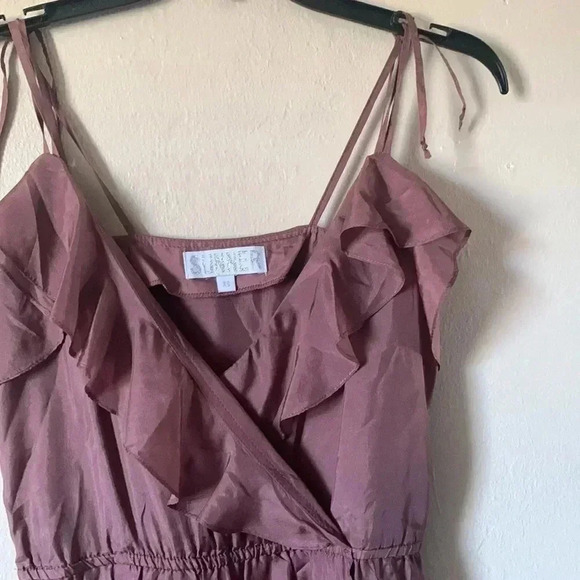 Sunner mauve silk ruffle dress Size XS - Picture 6 of 7